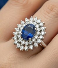 Goldring 750 mit Diamant & Saphir - Bild 2