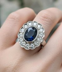 Ring 585 Gold 1 ct Diamant 0,5 ct Saphir - Bild 1