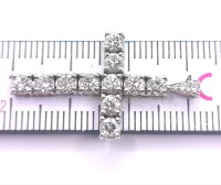 Diamant-Kreuz-Anhänger 750 Gold an Platin-Kette - Bild 5