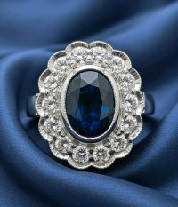 Goldring 585 mit 2,3 ct Diamant & Saphir - Bild 1