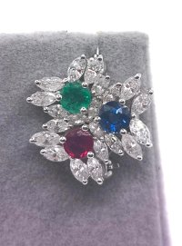 Anhänger 750 Gold Diamanten Smaragde 1,4 ct - Bild 2