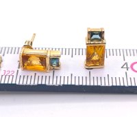 Ohrringe 585 Gold Stecker Creolen Citrin Turmalin - Bild 4
