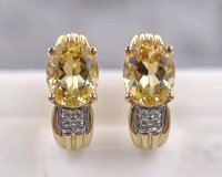 Creolen 585 Gelbgold mit Citrin & Diamant - Bild 2