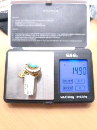 Antike 585 Gold-Creolen Diamant 1,68 ct Türkis 18. Jh. - Bild 6