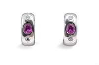Creolen 585 Gelbgold mit Diamant & Rubin - Bild 1
