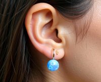 Ohrringe 585 Gelbgold mit australischem Opal - Bild 1