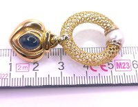 Ohrringe 750 Gold Perle Saphir 2,5 ct - Bild 4