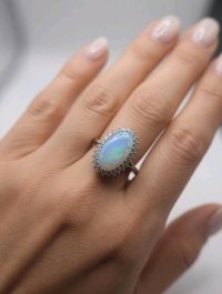 Ring 750 Gold Diamant 0,5 ct & Opal - Bild 7