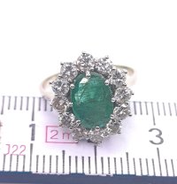 Ring 750 Gold mit Smaragd 1,5 ct und Diamant 0,8 ct - Bild 5