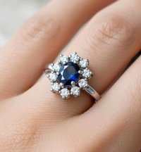 Ring 750 Gold Saphir 0,75 ct Diamant 0,4 ct - Bild 6