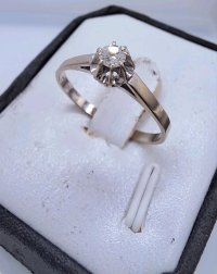Verlobungsring 750 Weißgold 0,11 ct Diamant - Bild 7