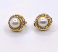 Creolen 750 Gold Wempe 1ct Diamant Perle - Bild 4