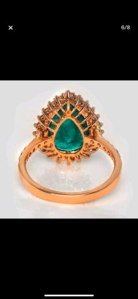 Verlobungsring 585 Gold Smaragd Diamant 4,49 ct - Bild 6