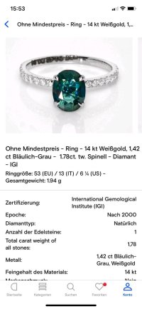 Ring 585 Gold Spinell 1,42 ct Diamant - Bild 2