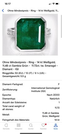 Ring 585 Gold Smaragd Diamant 11,48 ct Verlobung - Bild 2