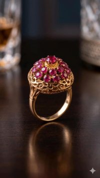 Antiker Ring 585 Gelbgold Rubin 3,5 ct Barock - Bild 5