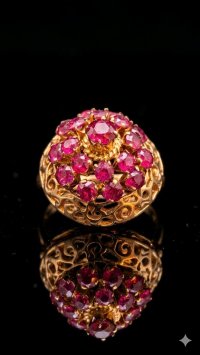 Antiker Ring 585 Gelbgold Rubin 3,5 ct Barock - Bild 6