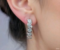750 Gold Ohrringe 2,2 ct Labor-Diamanten - Bild 7