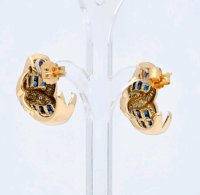 Ohrringe 585 Gold 1,5 ct Diamant Saphir Stecker - Bild 5