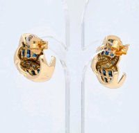 Ohrringe 585 Gold 1,5 ct Diamant Saphir Stecker - Bild 6