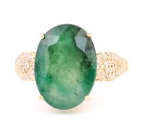 Verlobungsring 585 Gold mit Smaragd & Diamant - Bild 1