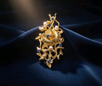 Anhänger 750 Gelbgold Saphir 0,3 ct und Perle - Bild 3