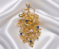 Anhänger 750 Gelbgold Saphir 0,3 ct und Perle - Bild 7