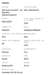 Tennisarmband 750 Gold mit 2 ct Diamanten - Bild 2
