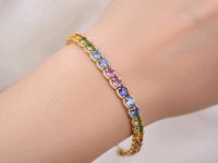 Armreif 750 Gold Saphir 12,99ct Diamant 0,61ct - Bild 5