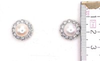 Ohrringe Stecker 750 Gold 1,2 ct Diamant Perle - Bild 3