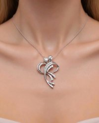 Anhänger 750 Gold Blume 0,67 ct Diamant - Bild 7