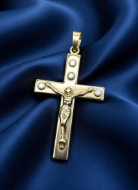 Kreuz-Anhänger 585 Gold mit 0,6 ct Diamant - Bild 2