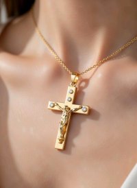 Kreuz-Anhänger 585 Gold mit 0,6 ct Diamant - Bild 3