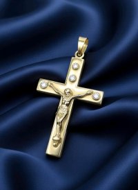 Kreuz-Anhänger 585 Gold mit 0,6 ct Diamant - Bild 5