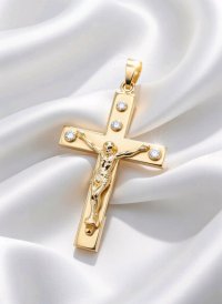 Kreuz-Anhänger 585 Gold mit 0,6 ct Diamant - Bild 8