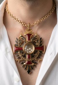 750 Gold Anhänger Adler Kreuz 0,5 ct Diamant - Bild 1
