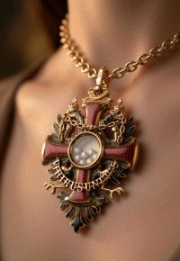750 Gold Anhänger Adler Kreuz 0,5 ct Diamant - Bild 4