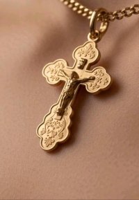585 Gelbgold Königskette mit Kreuz-Anhänger - Bild 5