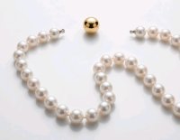 Perlenkette mit 750 Gold-Anhänger, 50 cm - Bild 4