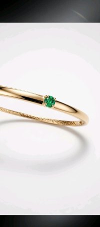 Armreif 585 Gelbgold Bangle mit 0,3 ct Smaragd - Bild 2