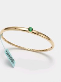 Armreif 585 Gelbgold Bangle mit 0,3 ct Smaragd - Bild 3