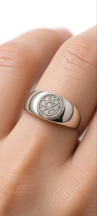Vintage Siegelring 585 Gelbgold 0,6 ct Diamant - Bild 3