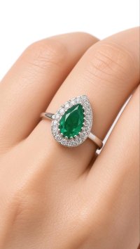 Ring 750 Gelbgold Smaragd 2ct Diamant 0,6ct - Bild 1