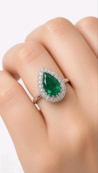Ring 750 Gelbgold Smaragd 2ct Diamant 0,6ct - Bild 4