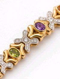 Tennisarmband 585 Gold Diamant & Saphir 4,5 ct - Bild 1
