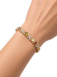 Tennisarmband 585 Gold Diamant & Saphir 4,5 ct - Bild 5