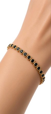 Tennisarmband 585 Gold 2,5 ct Turmaline - Bild 3