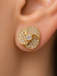 Creolen 750 Gold Diamant 0,2 ct Stecker - Bild 4