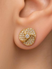 Creolen 750 Gold Diamant 0,2 ct Stecker - Bild 5