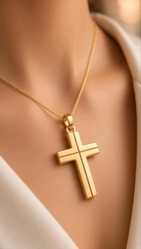 Anhänger Kreuz 750 Gold Jesus Christus Maria - Bild 2